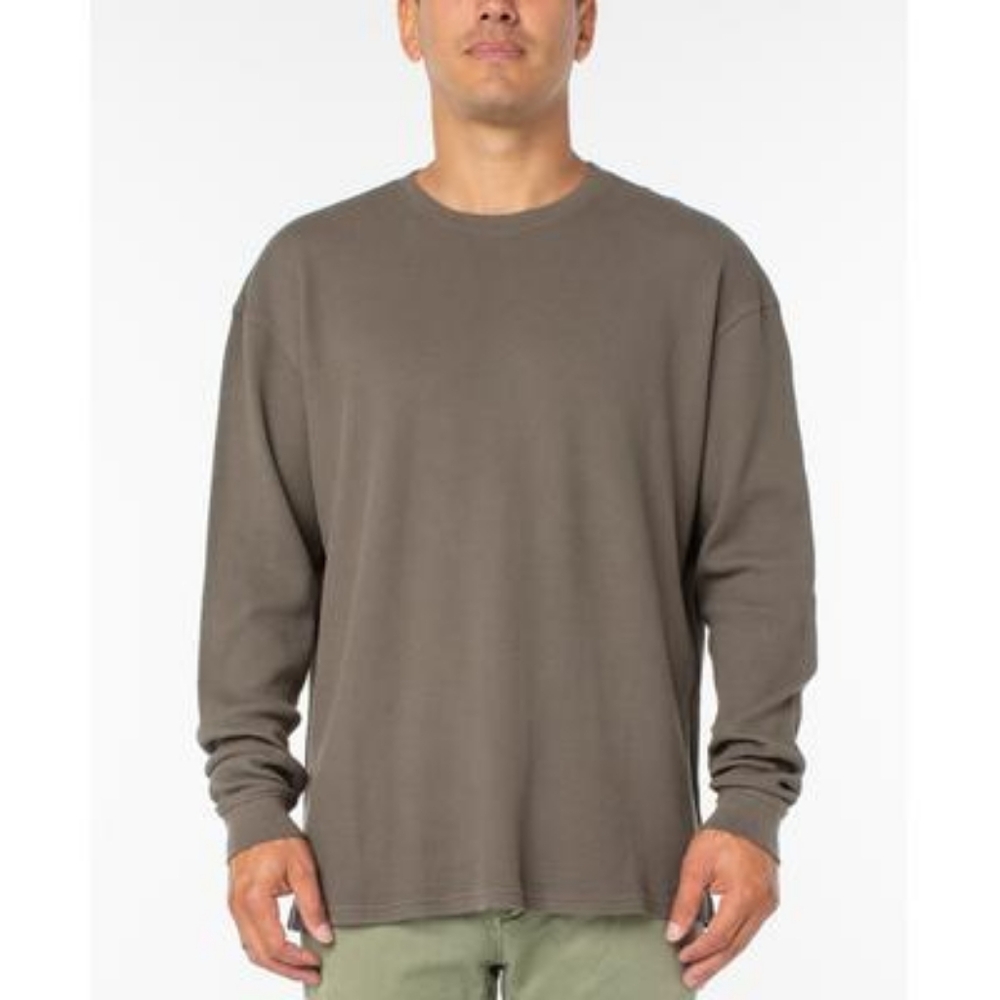 Sanctuary Thermal Knit Cotton Top in Fatigue Green Nordstrom Size XL